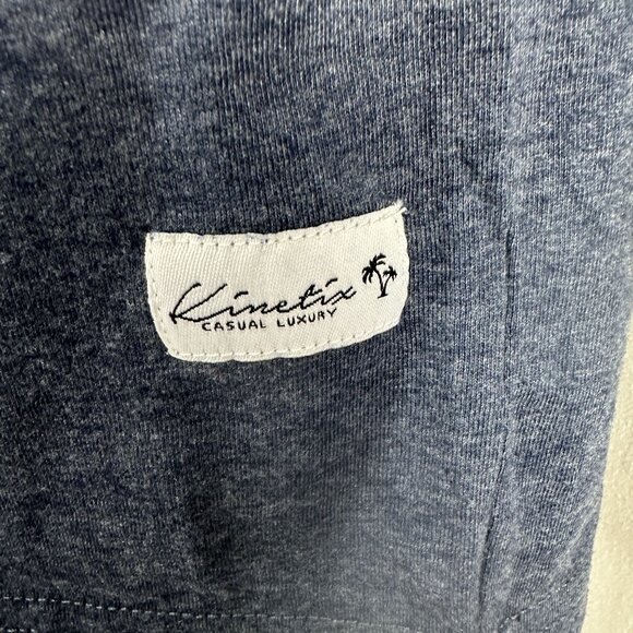 Kinetix Mens Small Navy Heather Long Sleeve Henley Shirt - Picture 2 of 7